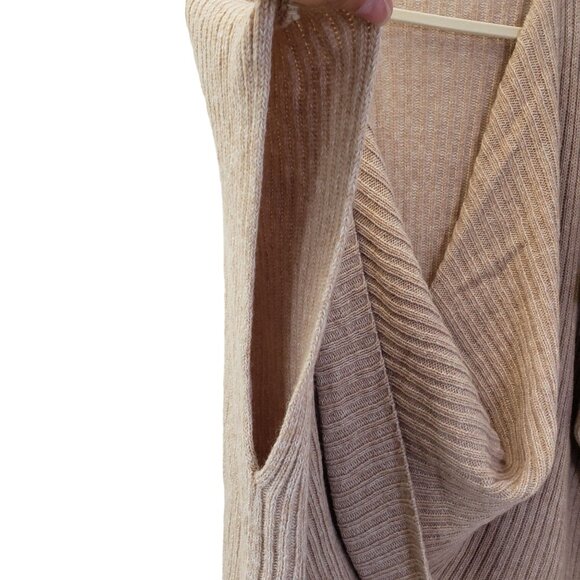 Anthropologie Wool Blend Ribbed Criss-Cross Poncho Sweater - Picture 6 of 7